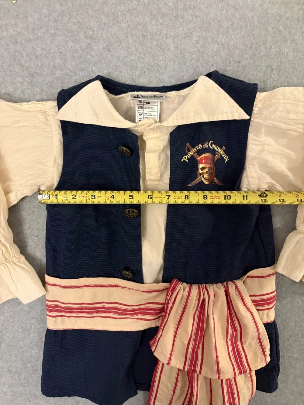 Disney Parks Authentic Pirates of the Caribbean Costume Shirt Vest Sash Size XS - Picture 2 of 6